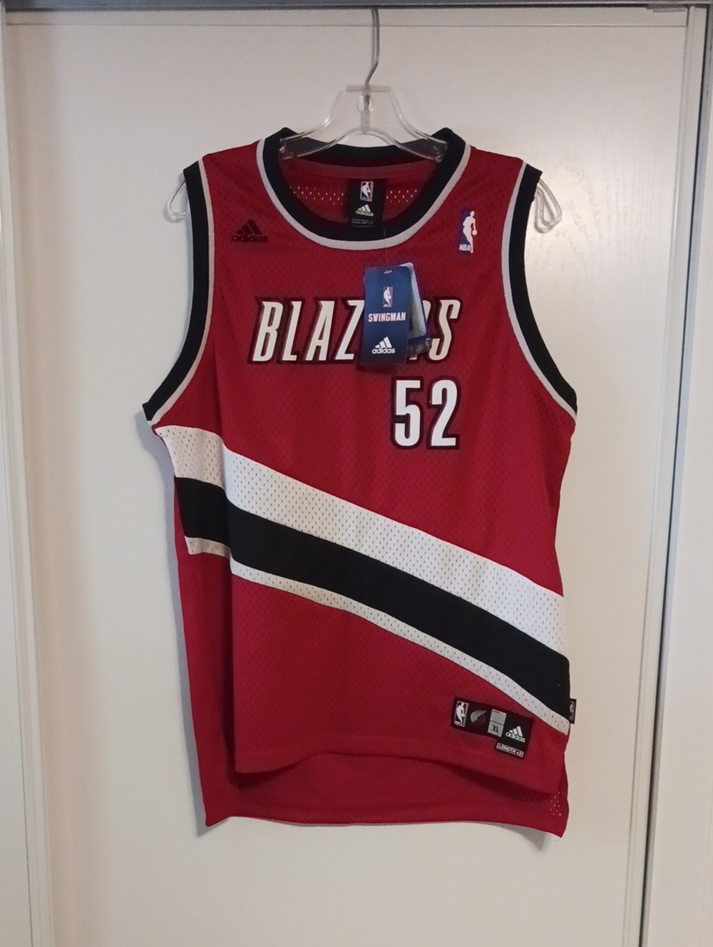 adidas Red & Black Portland Trail Blazers #52  Jersey